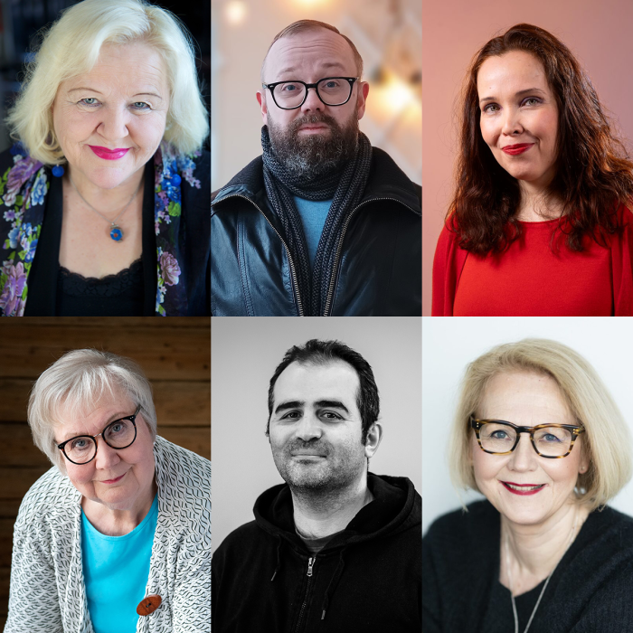 Aulikki Oksanen, Mika Malila, Milla Teräs, Anneli Kanto, Karim Maïche, Helena Ruuska.